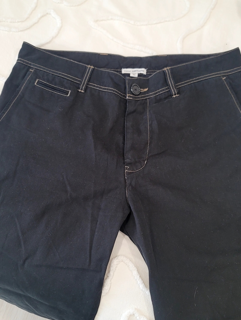 James Perse Standard Men’s  Contrast Stitch Chino Pants - Size 33 Crop - Picture 12 of 16